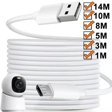 1m-10m Extra Long Micro USB Fast Charging extended line Cable for Samsung Xiaomi Android Phone Camera Monitor Power Bank
