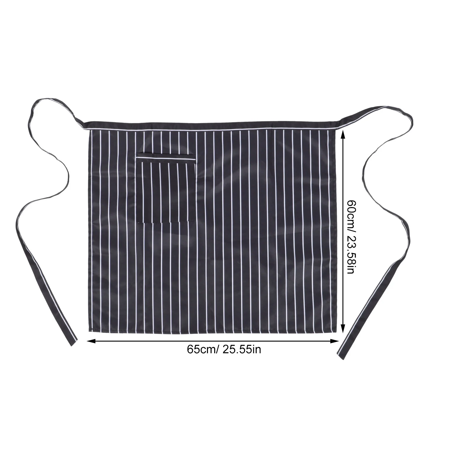 Adjustable Waist Apron for Men and Women Black Half Apron Chef Server Bartender Bistro Kitchen Workwear Cooking Baking Gardening