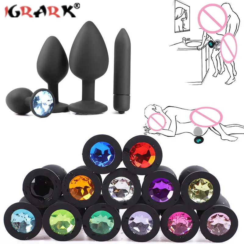 Silicone Butt Plug Anal Plugs Anus Trainer Unisex Sex Stopper G-Spot Bullet Vibrator 18+ Adult SM Sex Toys for Men Women Couples