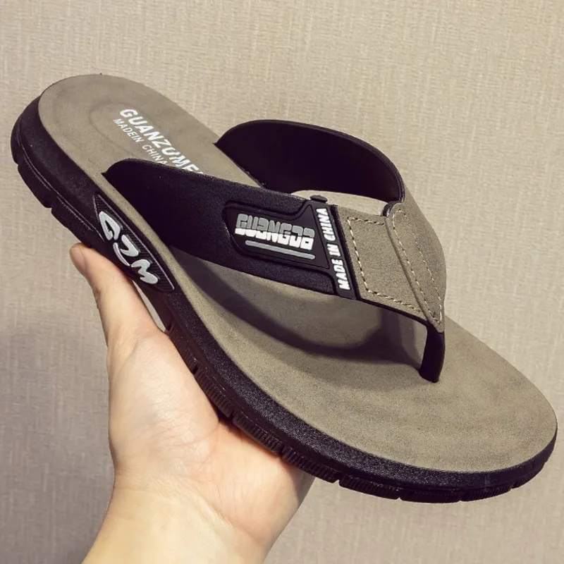 

Men's Summer EVA Fashion Flip Flops Sandals Non-Slip Soft Thick Sole Leather Slippers Luxury Outdoor Beach Durable Slides Shoes