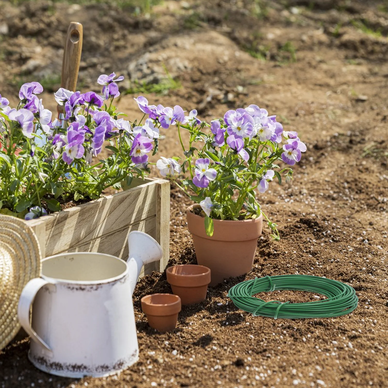 

Gardening Wire Green Durable Plastic Coated Flexible Support for Climbing Plants Bonsai Arrangements Weather Resistant Easy