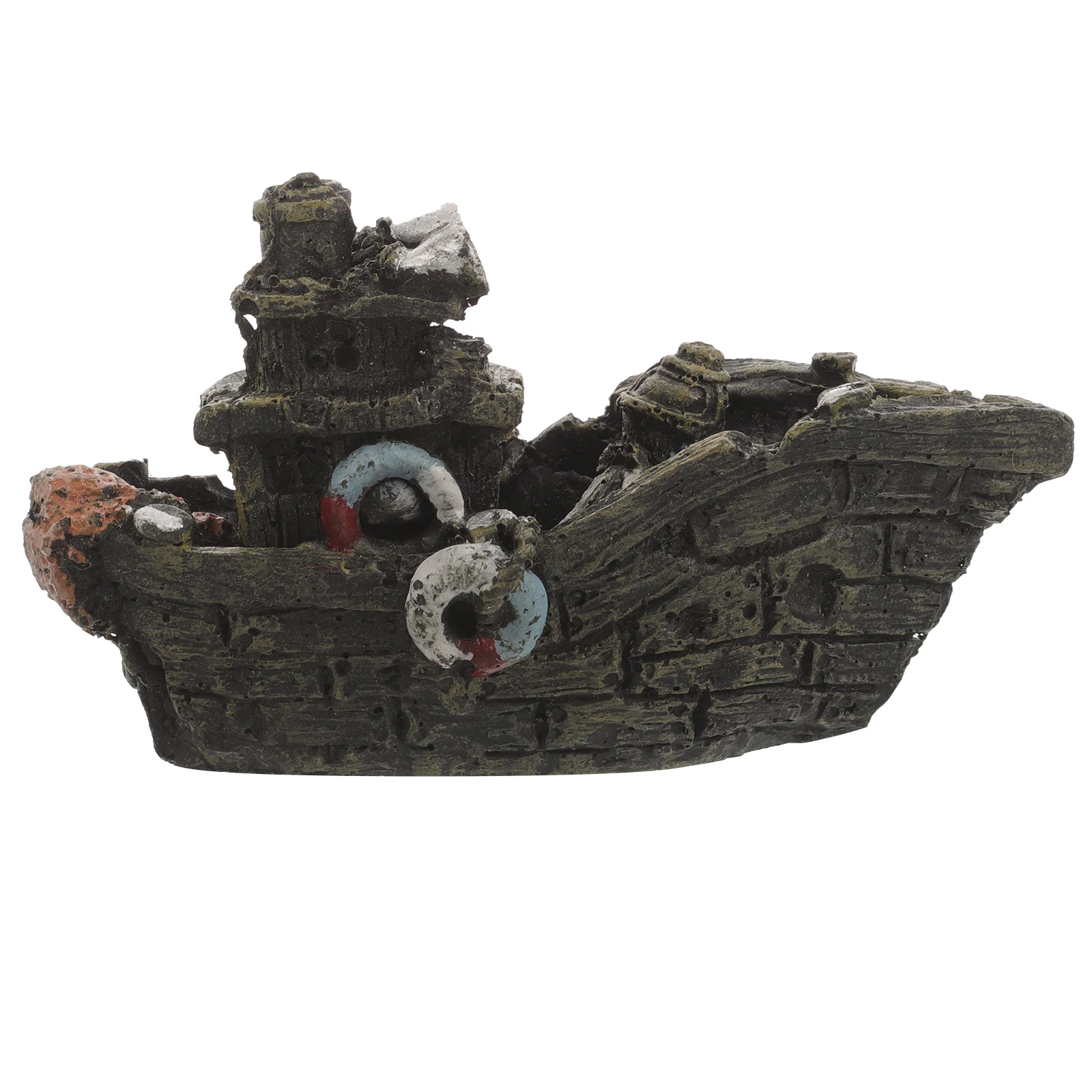 

Pirate Ship naments Fish Tank Decoration Resin Sunken Shipwrecks Aquarium Decor Craft Underwater Hideout Safe Water Quality