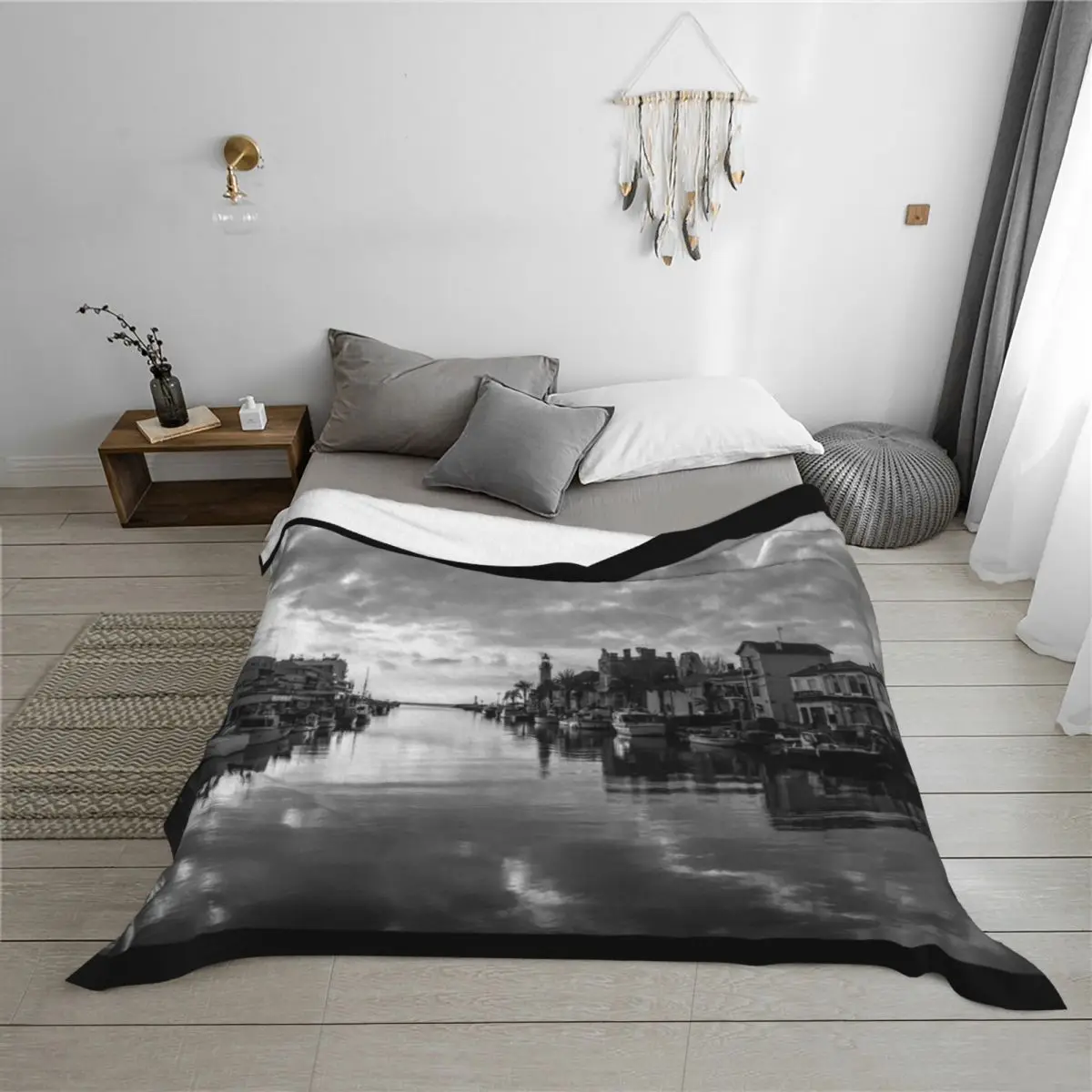 ميناء غراو دو روي فرنسا رمي بطانية تأثيري أنيمي أريكة عملاقة لينة منقوشة لطيف منقوشة البطانيات #3