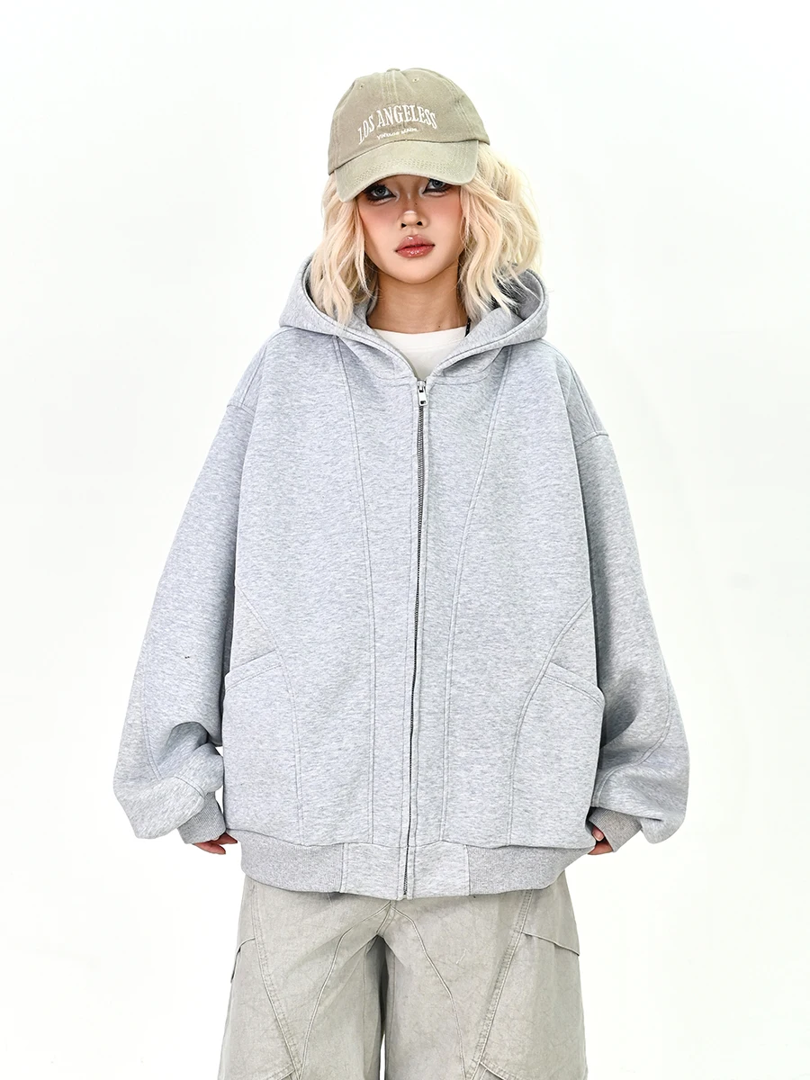 

Женский свободный кардиган с капюшоном в американском университетском стиле, весна 2026, новая модная верхняя одежда, легко сочетается, уличный стиль