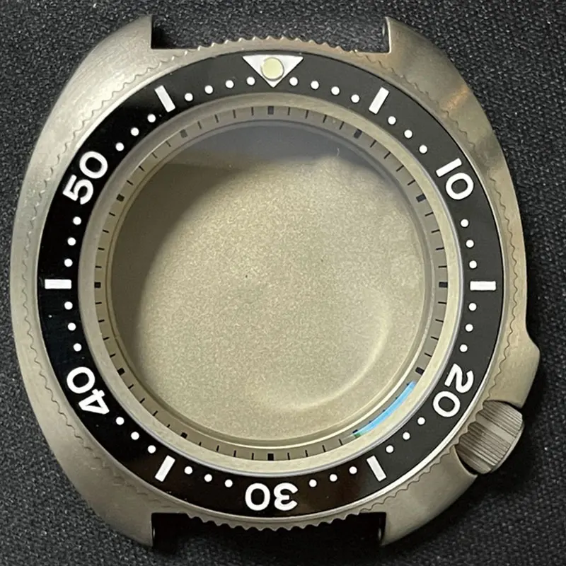 Watch Parts 45.2mm Titanium Material Turtle 6105 Watch Case Ceramic Bezel Sapphire Suitable For NH35/36 Automatic Movement 20Bar