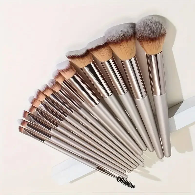 14PCS Makeup Brushes Set Eyeshadow Fluffy Foundation Concealer Blush Highlighter Storage Box Female Cosmetics Beauty Tools