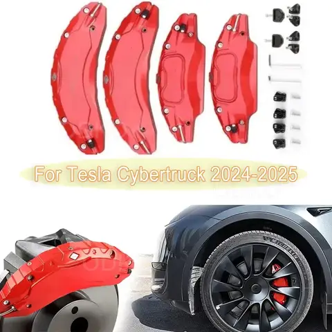 Tesla Cybertruck 2024-2025 브레이크 캘리퍼스 커버 4 개의 캘리퍼스 커버 세트 20 인치 알루미늄 합금 액세서리