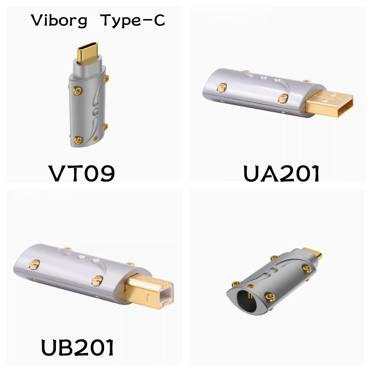 1PCS Viborg Type-C Plug Pure Copper Gold Plated OTG USB Data Cable Mobile DIY Welding Plug VT09