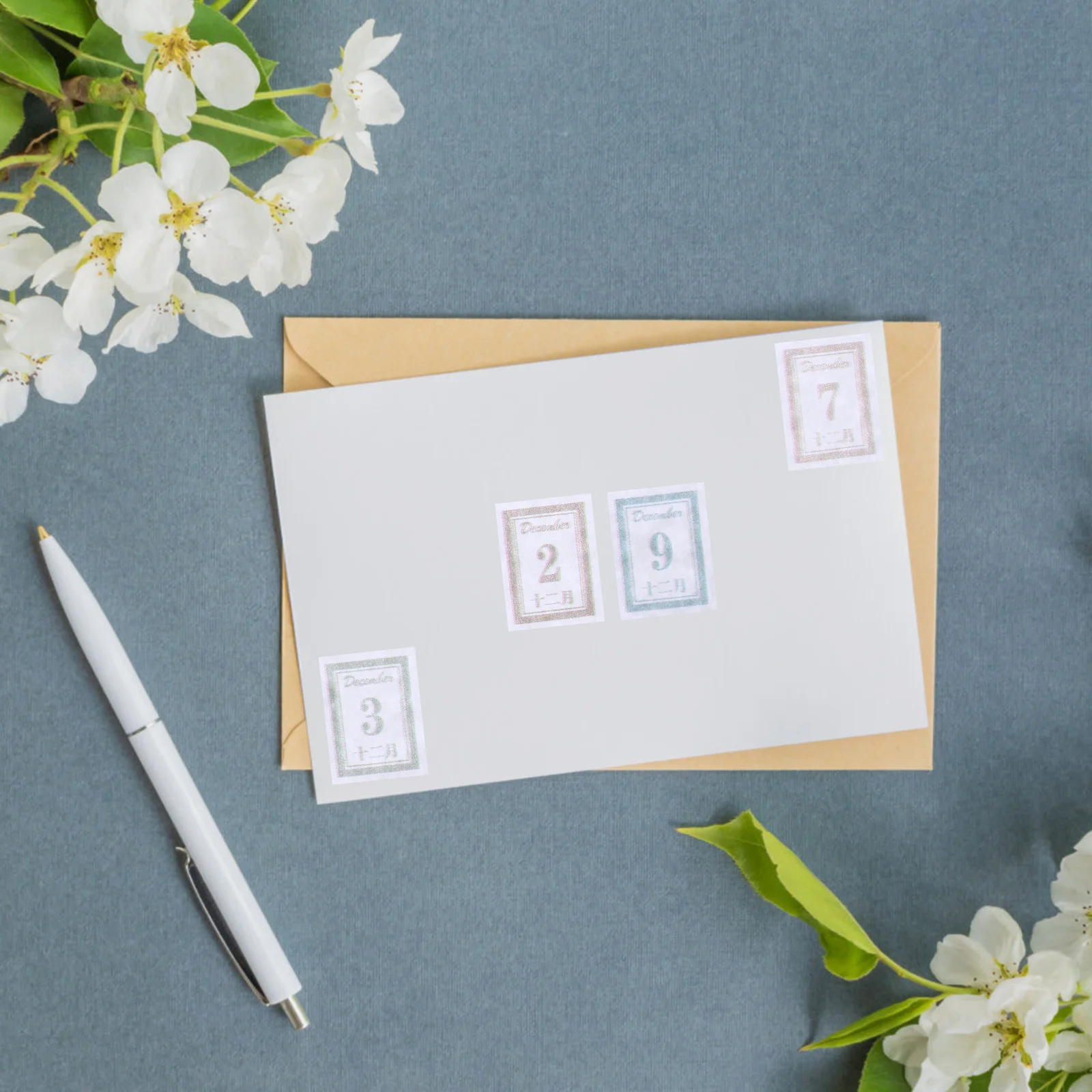 12 ورقة من ملصقات التقويم اليومي، شارات أرقام لمخطط دفتر القصاصات، ملصق ورقي، ديكور ذاتي اللصق