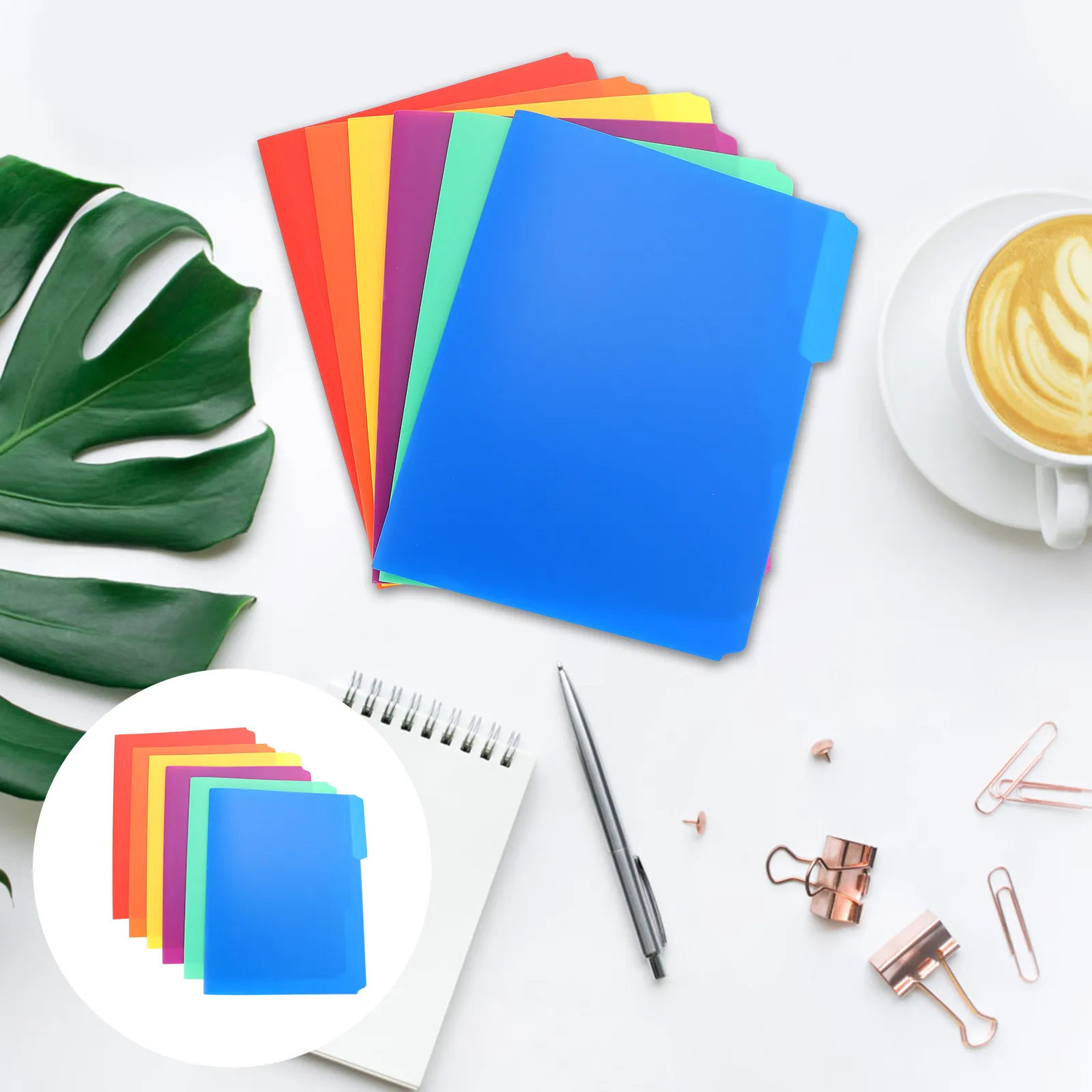 

6Pcs A4 Plastic File Folder Testing Paper Organizer Clip Document Storage for Teacher Office Plastic File Folder