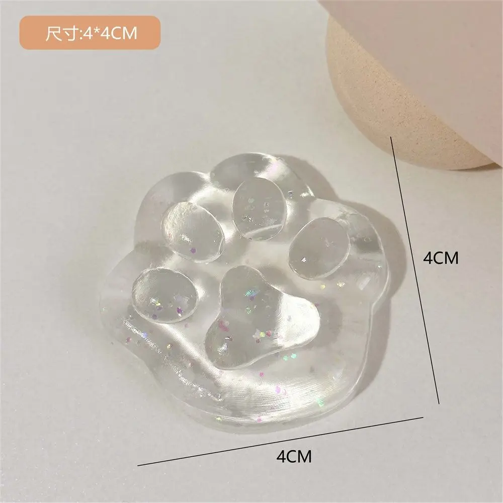 Kawaii Cat Paw Hand Pinching Transparent Fidget  Ice Pressure Ball  Squeeze  Cat Paw Mini Mochi Mini Mochi Ice Block