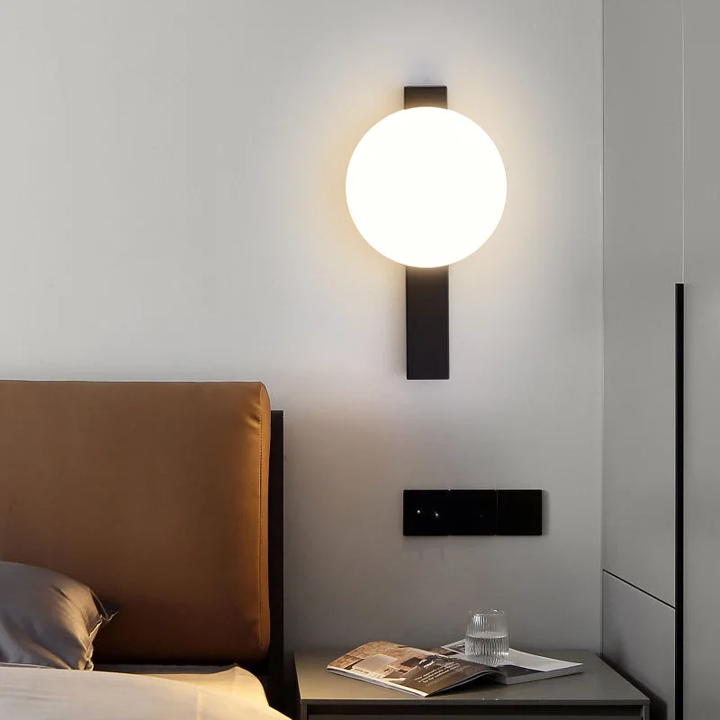 Imagem -05 - Nordic Minimalista Led Wall Light Designer Sconce Lâmpada de Parede Interior Sala de Estar Mesa de Cabeceira Deco Luminária