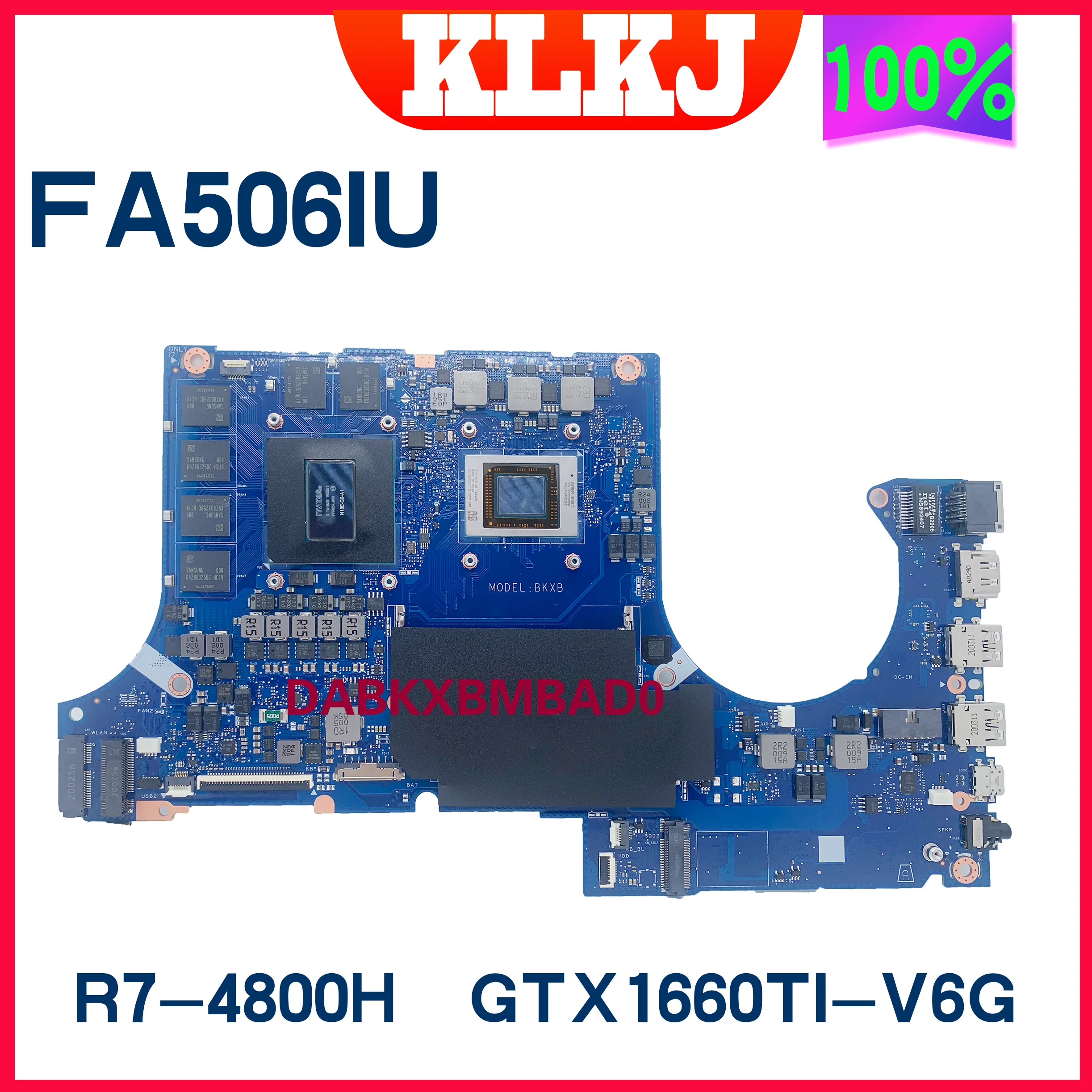 Dinzi FA506IH 노트북 마더 보드 ASUS FA506I FA506II FA506 DA0BKXMB8D0 메인 보드 GTX1650 R5-4600H 통합 100% 테스트 작업
