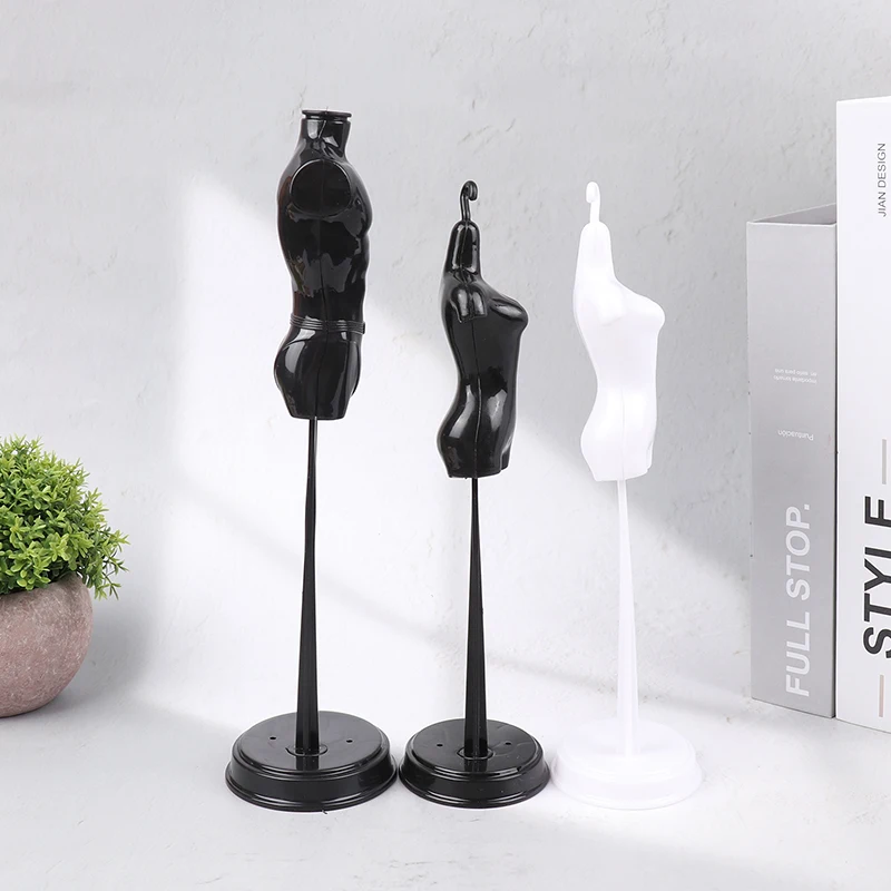 Innovative Scale 1:6 Mini Black White Display Stand Holder Standing Toy Doll Accessories Dress DIY Clothes Mannequin Model