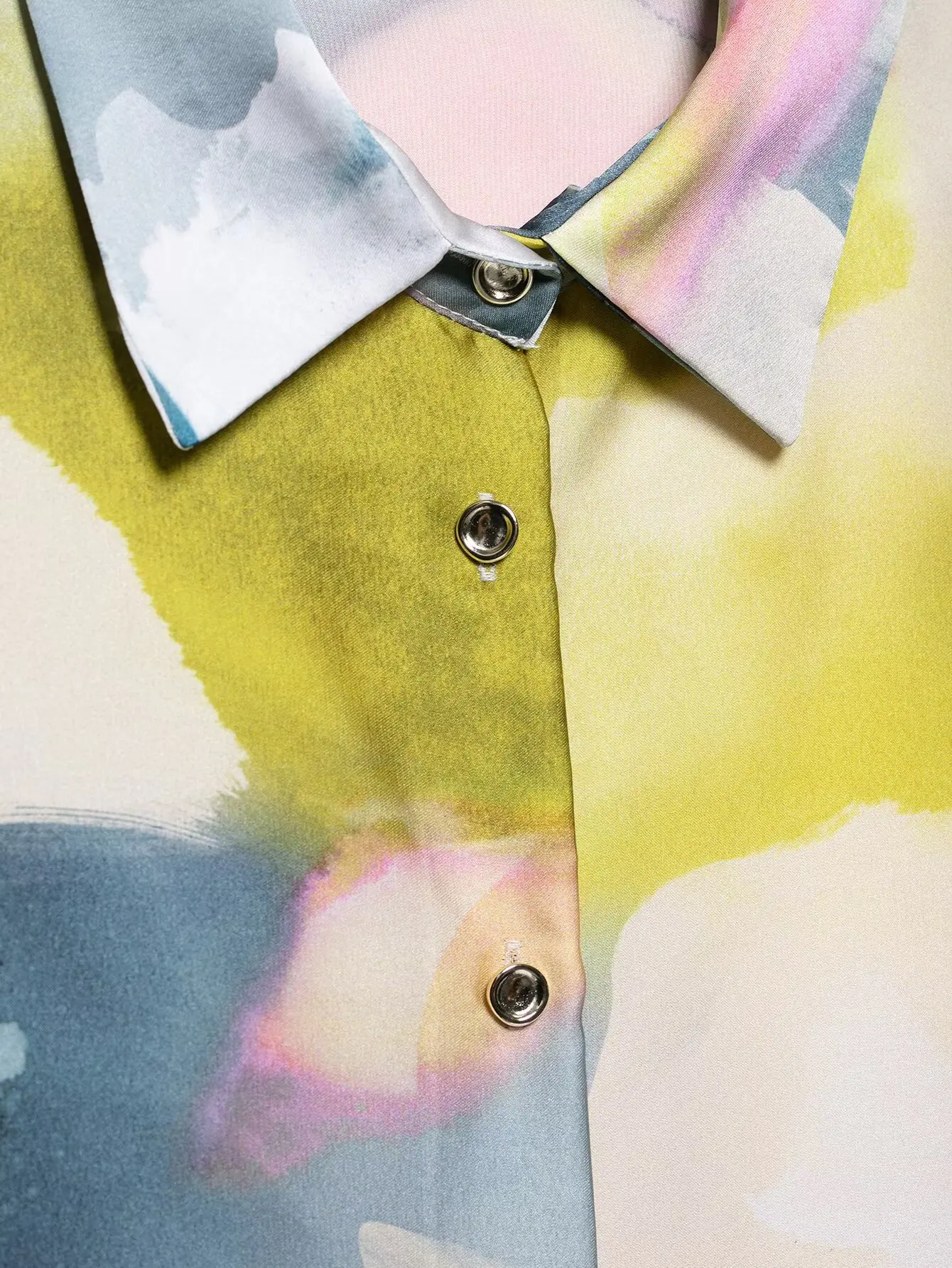 Zevity Women Fashion Contrast Color Tie Dyed Print Casual Smock Blouse Office Lady Kimono Shirt Chic Chemise Blusas Tops LS9123