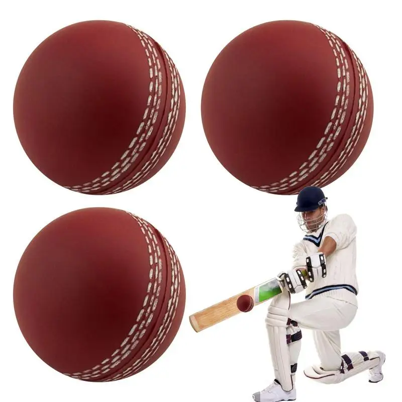 3Pcs 70mm Bounce Cricket Balls Training Practice Attractive Traditional Seams All Age Players Cricket Ball Funny Soft PU