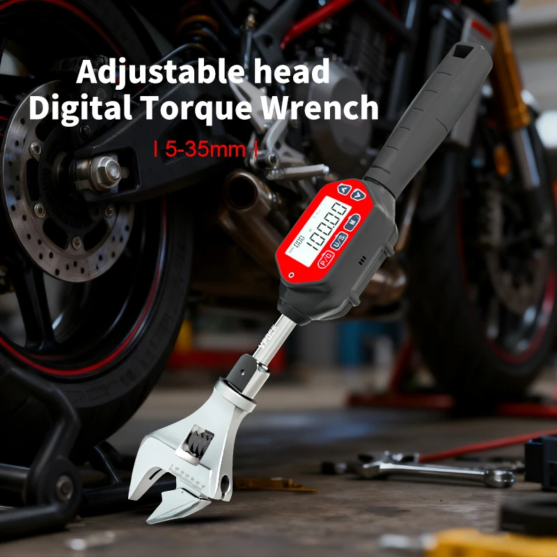 

Adjustable Digital Torque Wrench 3-100Nm Electronic Open End Jaw with Buzzer, LED, Calibrated for Car Motorcycle Repair Tool