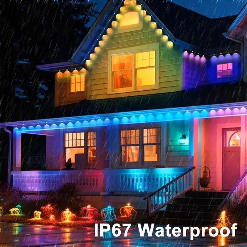 Eaves Lights Smart WIFI RGBIC Permanent DIY Music 30M Christmas Decoration Outdoor Festoon Led Light Wedding Decorations