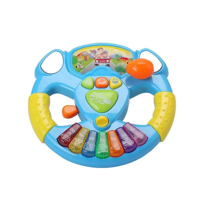 

Interactive Toy Musical Instrument Simulated Driving Steering Wheel with Lights Music and Educational Sounds for Kids