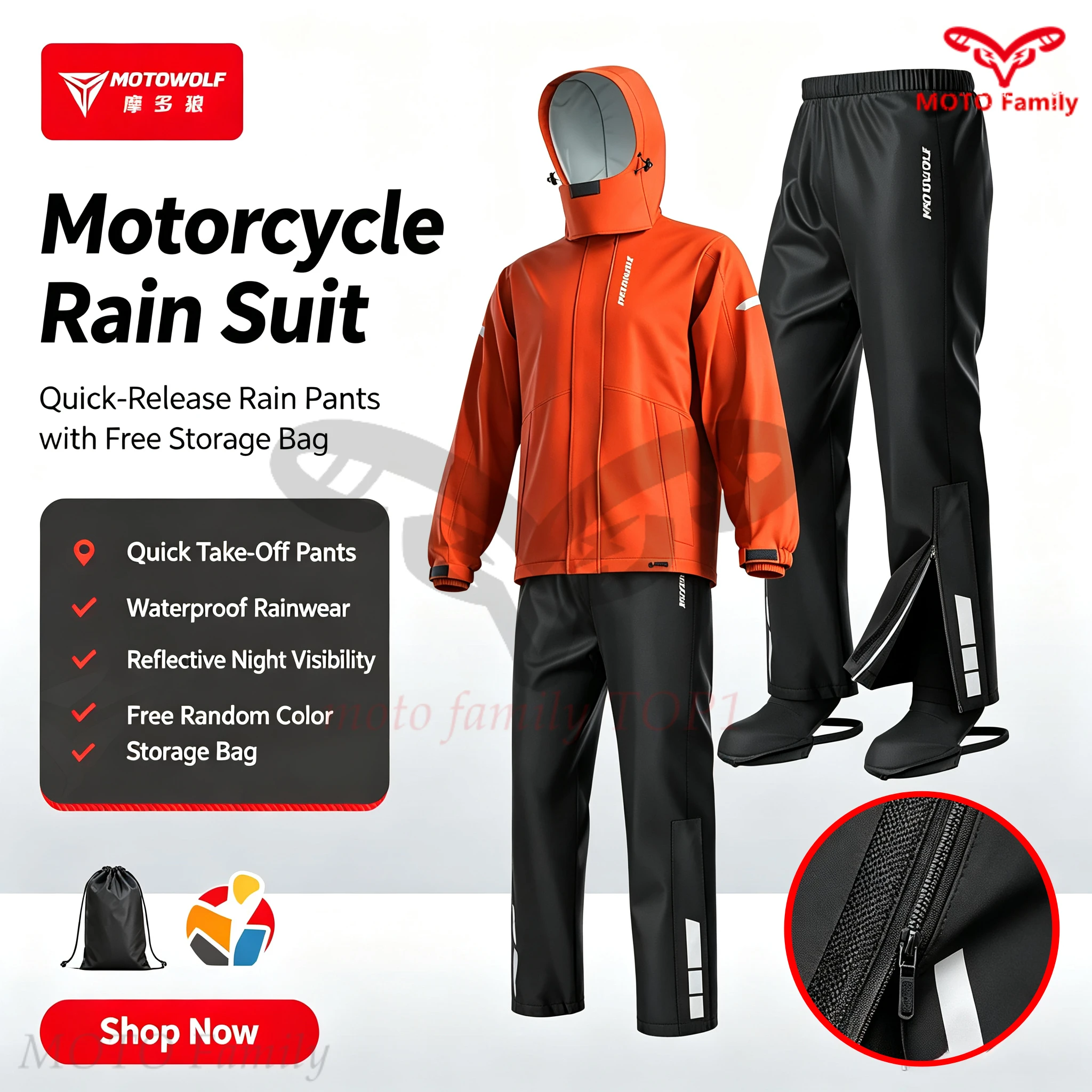 Motorcycle Rain Suit - Conjunto de capa de chuva e