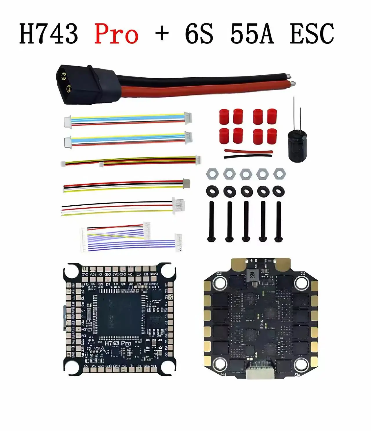 DAKEFPV H743 Pro Flight Controller Bluejay 4-in-1 55A ESC 3-6S Lipo Stack/Flytower for  FPV Racing Drone Quadcopter