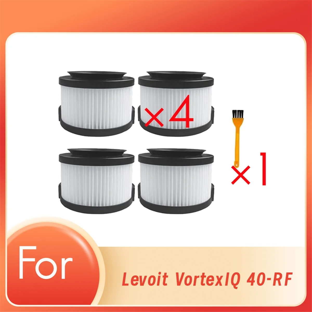 4 Pcs Front Filter with Clean Brush for Levoit Vortexiq 40-Rf Home Cleaner Filter Cleaner Parts Replacement