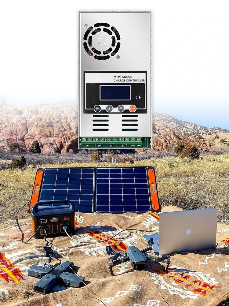 ECGSOLAX 60A solarny regulator ładowania 12V 24V 36V 48V, regulator ładowania akumulatorów 60A, regulator solarny, maks. napięcie PV 150, wyświetlacz LCD — 2