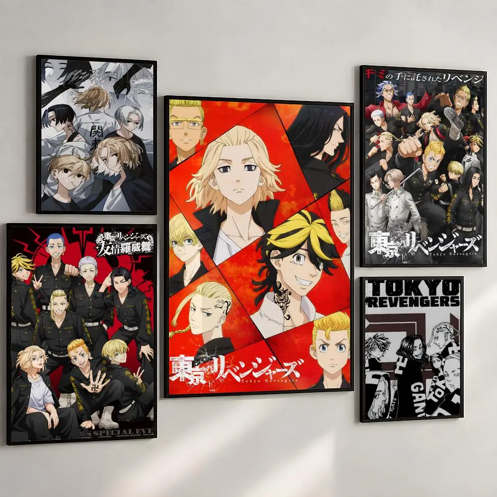 Anime Tokyo Revengers Gang Time Travel Poster PP Wall Art Print Removable Water-Resistant Home Decor for Bedroom Apartment Gift