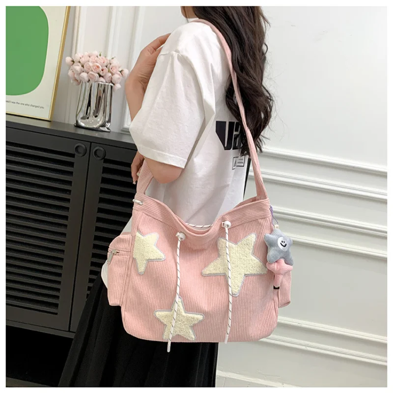 Meisjes Messenger Bag Schattige Sterrint Draagtassen Dames Schoudertas Onderarmzak Y 2K Streetwear Crossbody Tas Voor Studenten