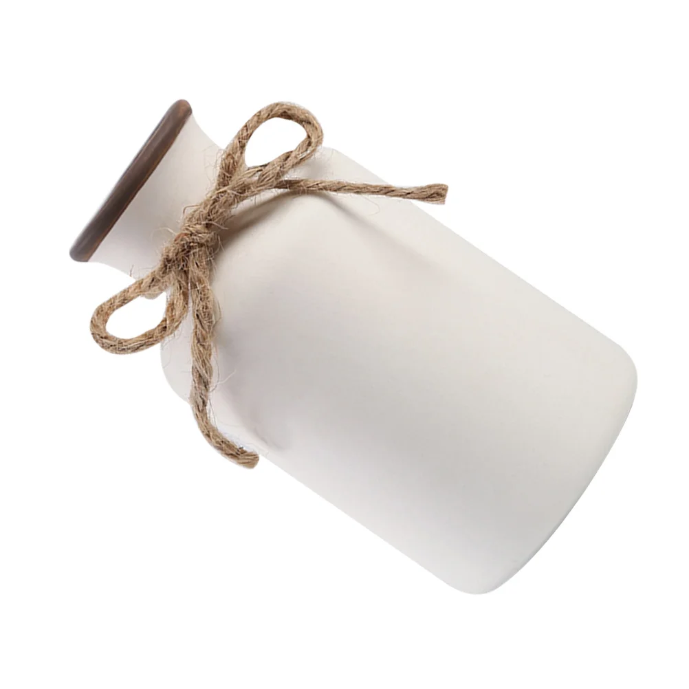 

1Pcs Home Flower Pot Ceramic White Vase Practical Desktop Ornament Simple Porcelain Vase Flower Arrangement Bottle Decor