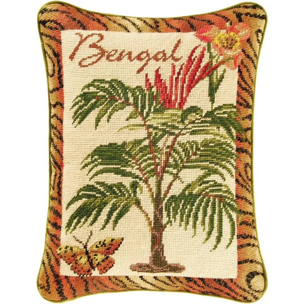 

C&F Home Bengal Needlepoint Pillow 14" x 18" Orange