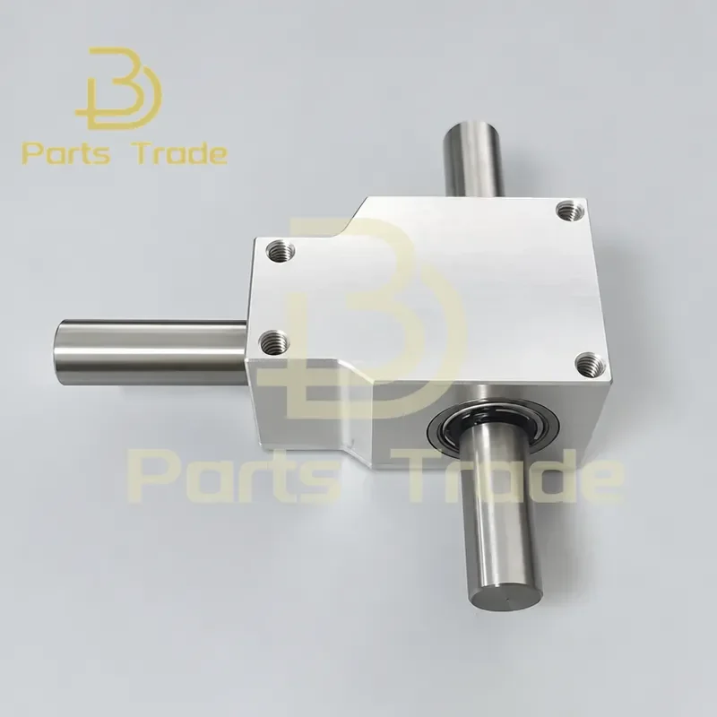 NEW 90 Degree Bevel Gearbox 1:1 Ratio Double Output Shaft 12mm Bore Right Angle Commutator Transmission Reversing Reducer