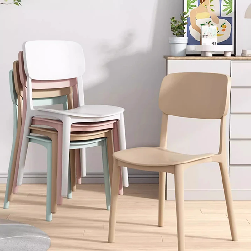 Plastic Modern Dining Chairs White Kitchen Home Bedroom Dining Chairs European Trendy Sillas De Comedor Furniture Decoration