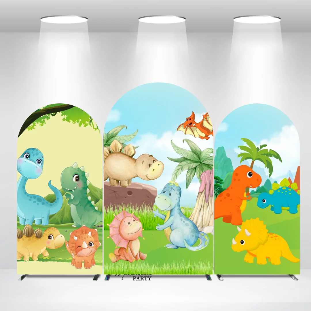 

Customized Cartoon Dinosaur Birthday Baby Shower Arch Backdrop Cloth Cover