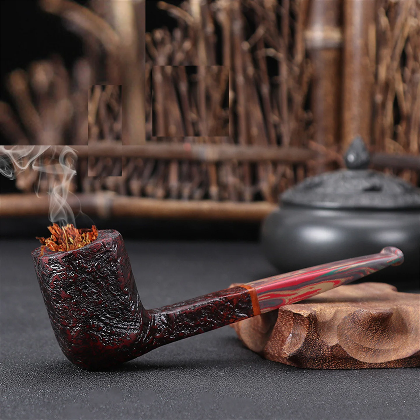 New Shinan Wood Judge's Pipe 3mm Flue Shinan Wood Pipe Men's Portable Wooden Handmade Solid Wood Pipe