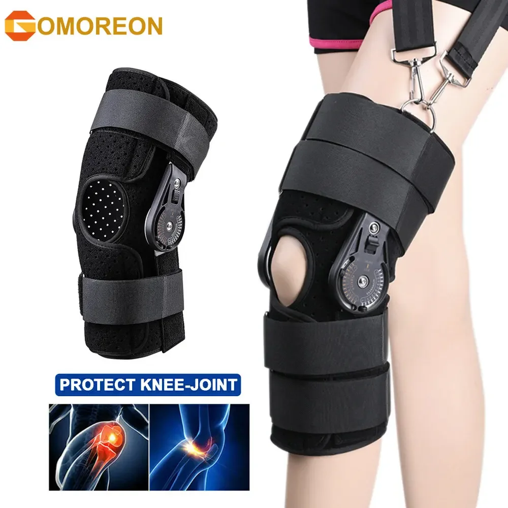 

Hinged ROM Knee Brace Adjustable Knee Immobilizer Support for Arthritis ACL PCL Meniscus Tear Osteoarthritis Post OP Recovery