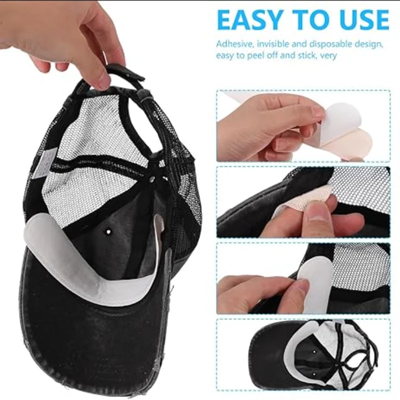 10-50Pcs Summer Invisible Hats Sweat Absorber Stickers Liner Bands Sweatband Visor Size Reducer Cap Anti-dirty Strips Pads Tape