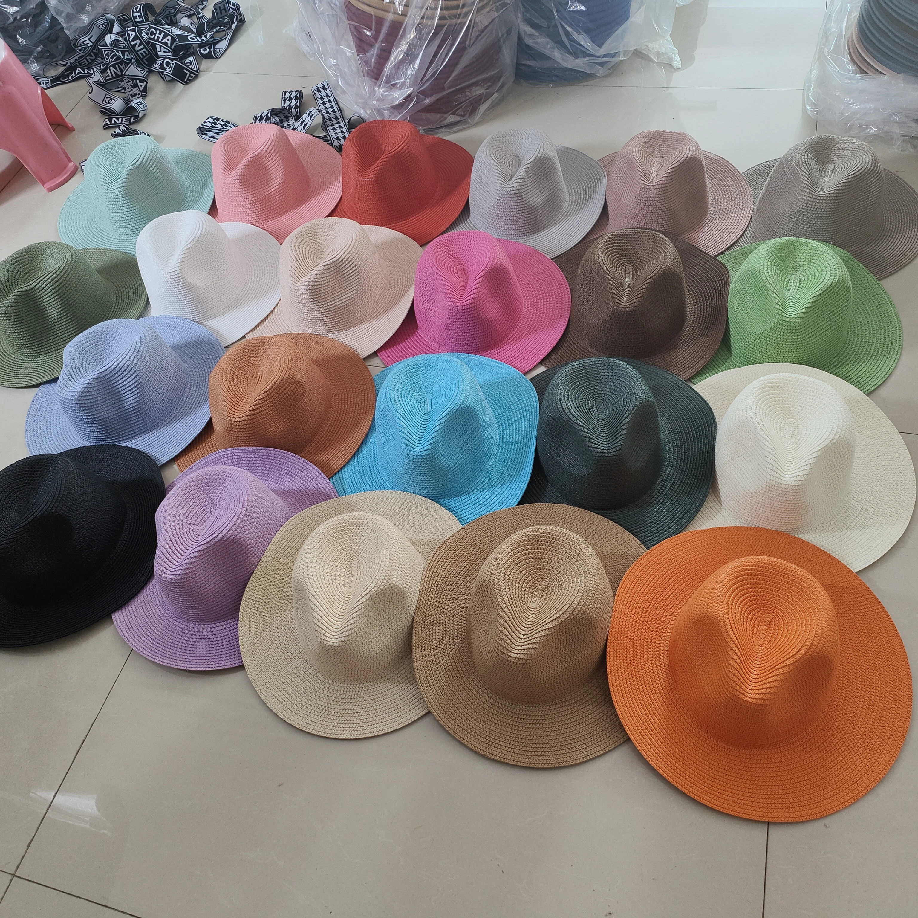 Summer Straw Hat 2024 New Adjustable Jazz Straw Hat Elastic Webbing Accessories Customized Men\'s and Women\'s Sun Hat Beach Hat