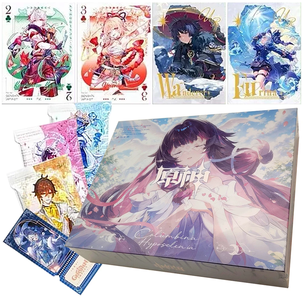 Genshin Impact Collection Cards Toys Players Like Open World Game Characters Creative Raster Card Peripheral Family Table Toys