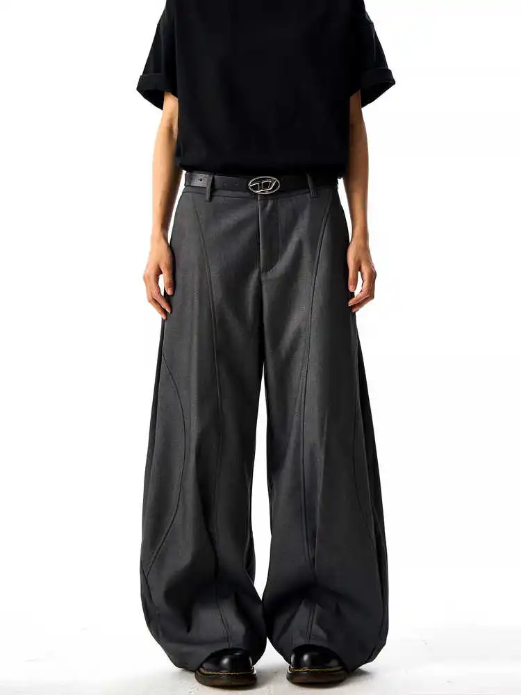 女性黒ゴシックだぶだぶのアーバンパンツオーバーサイズボーイフレンドスーツパンツ原宿日本 2000 年代スタイル Y2k エモヴィンテージズボン 2025