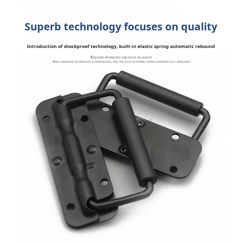 

304 Stainless Steel Spring Handle Foldable Tool Box Carry Handle Aluminum Case Industrial Battery Box Pull Handle