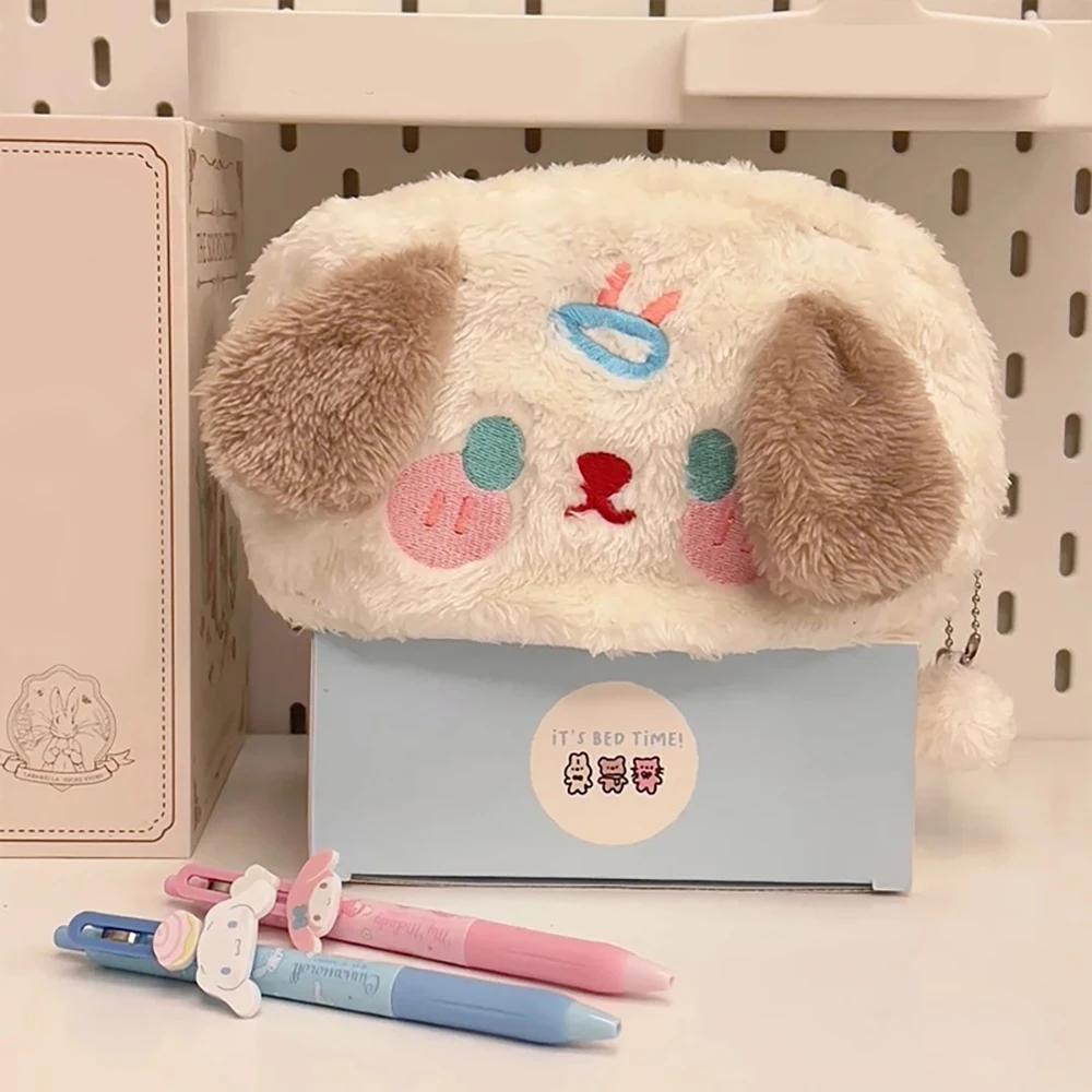 Kawaii Plush Pencil Case Cute Large Capacity Desktop Storage Pen Pouch Makeup Storage Bag Students School Stationery Supplies