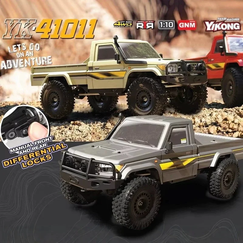 41011 Se 1/10 Brush Four-Wheel Drive Pickup Truck Climbing Car Off-Road Vehicle Differential Lock Two-Speed Remote Control Car