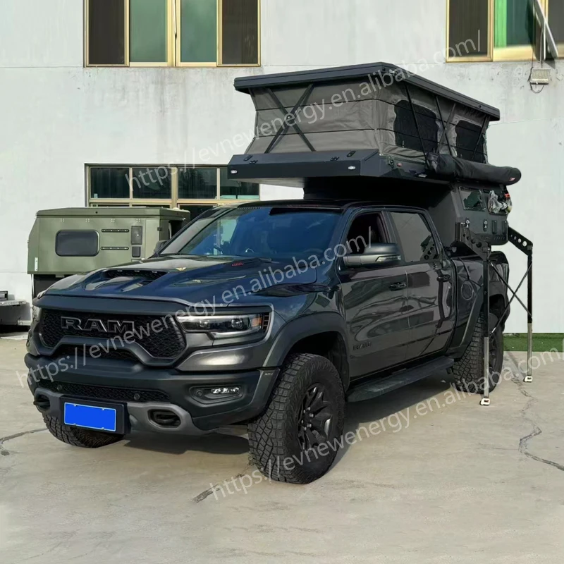 QC Modern Aluminum Slide-In Truck Camper Topper Lightweight Waterproof Mobile Fold Out Flatbed Pick up Truck Camper