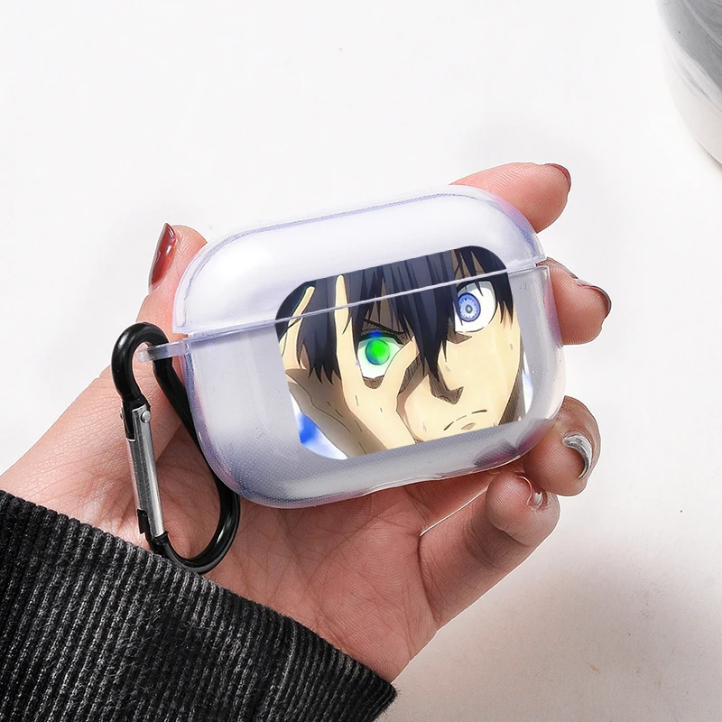 Anime Blue Lock Japan Silicone Case For Apple Airpods 1 3Shockproof Cover For AirPods 4 Pro Pro2 Transparent Earphone Cases Bags