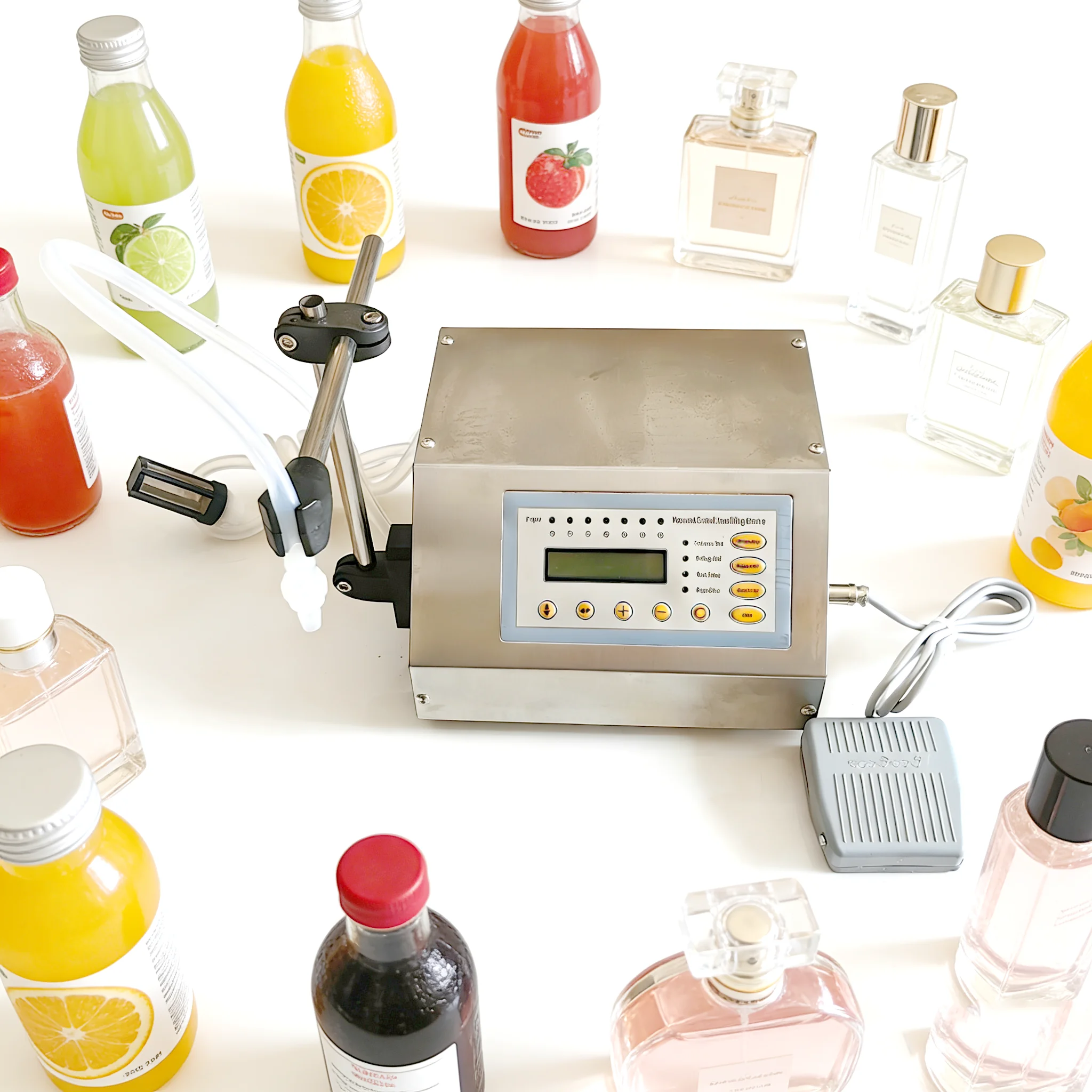 

5000ML Water Liquid Filling Machine Liquid Filler With Foot Padel Switch Juice Filler Single Head Drink Milk Sauce