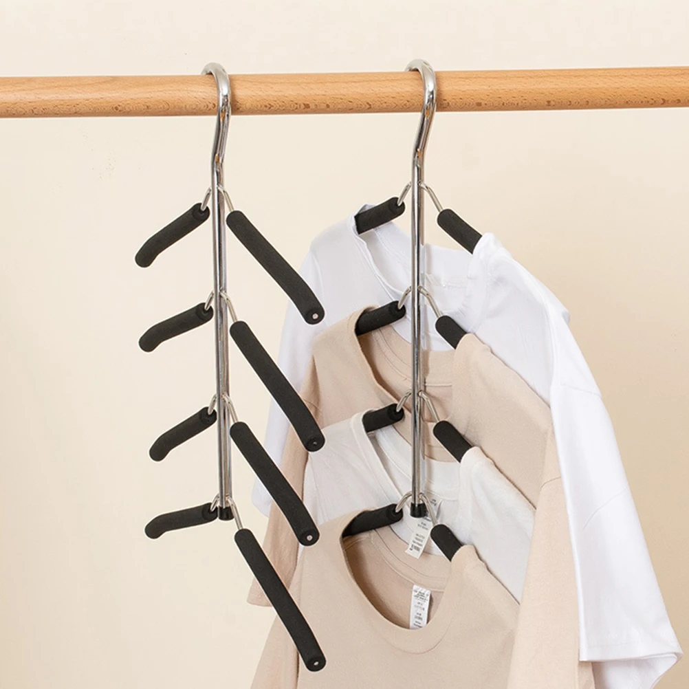 

2Pcs Hangers Space Saving Multifunctional Rack Organizer for Clothes Coat Storage Space Saving Hangers
