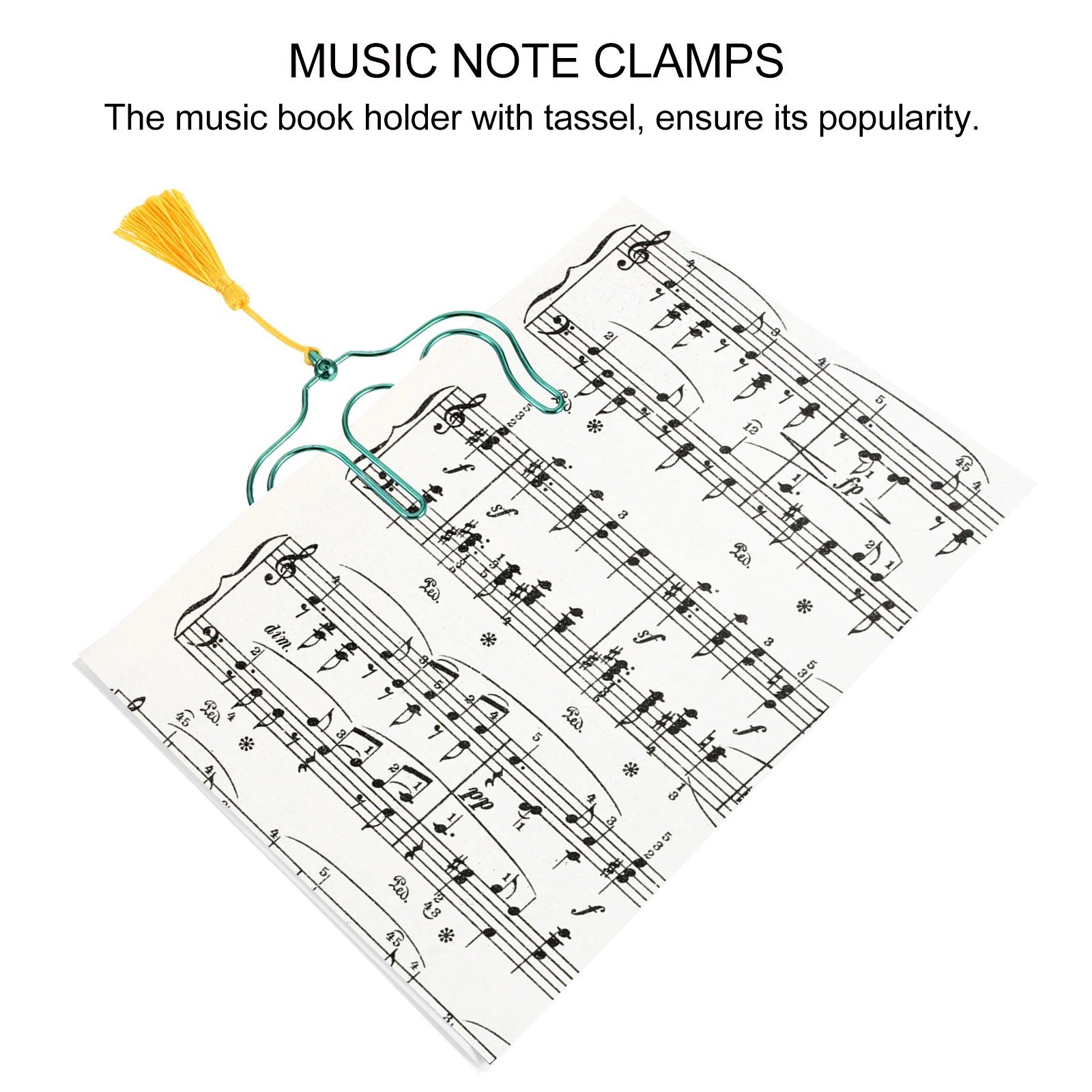 

Metal Music Clips Durable Book Clips For Reading Smooth Edges Corners Tassel Sheet Notes Guitar Accessories Reading Bookmarks