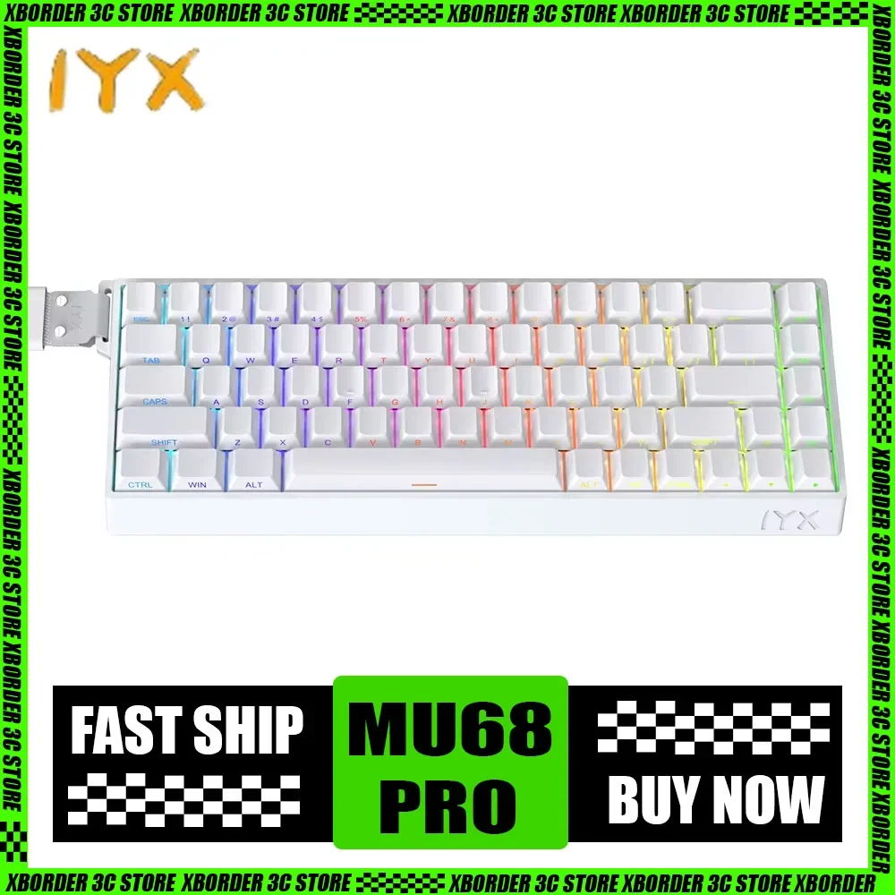 

IYX MU68 Pro Magnetic Switch Keyboard 8k Aluminum Alloy Low Delay Quick Trigger Gaming Keyboard RGB Hot Swap pc Gamer Varolant