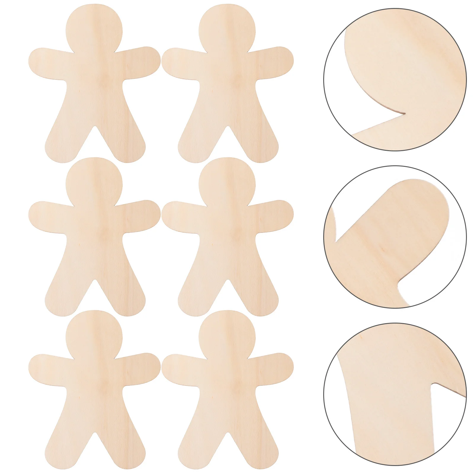 

10Pcs Christmas Wooden Cutouts Gingerbread Man Unfinished DIY Wood Chips Xmas Decorations Wood Crafts Christmas Wooden Cutouts